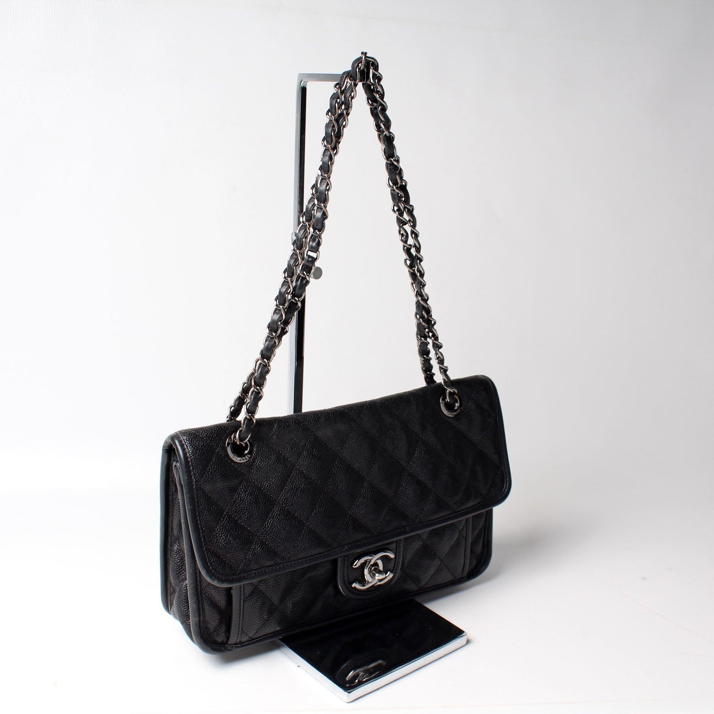 Chanel French Riviera Flap Medium Caviar Bag
