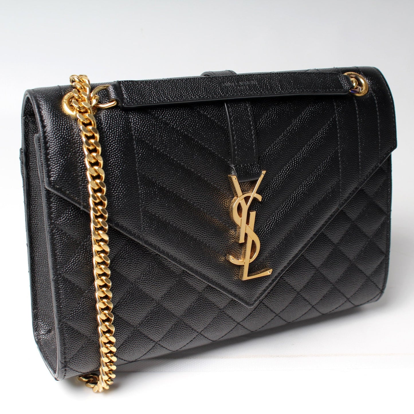 Saint Laurent Envelope Medium Chain Chevron 600185 Bag