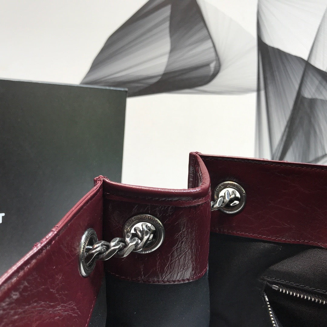 YSSL Niki Medium Shopping Bag Burgundy For Women 12in/32cm YSL 