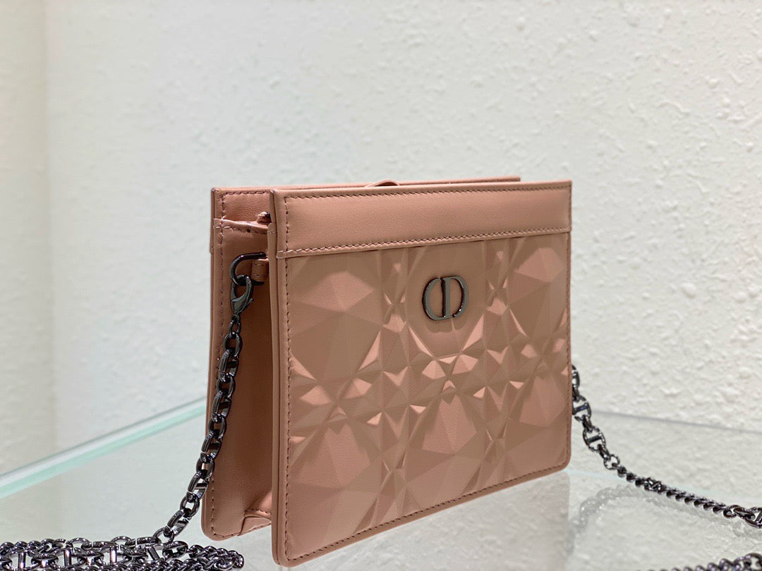 Top Quality Caro Zipped Pouch With Chain Pink, For Women, Womens Handbags 7.5in/19cm CD