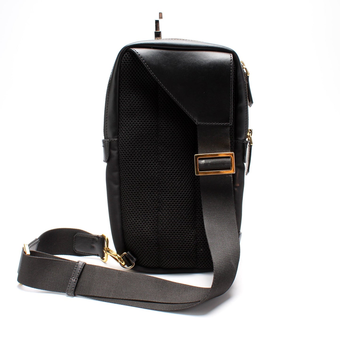Fendi 7VZ033 Nylon/Leather Monster Bug Eye Sling Bag