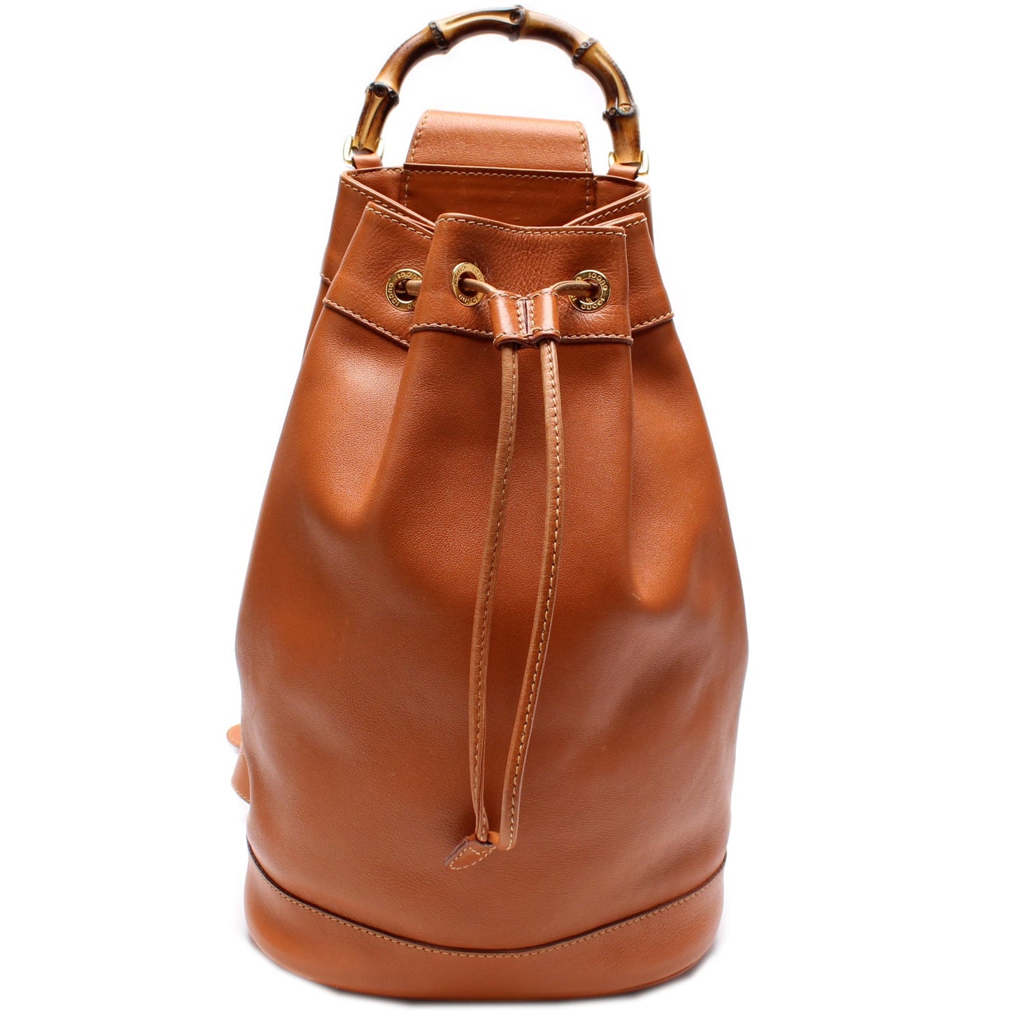 Gucci 003-113 Bamboo Leather Drawstring Sling   Bag