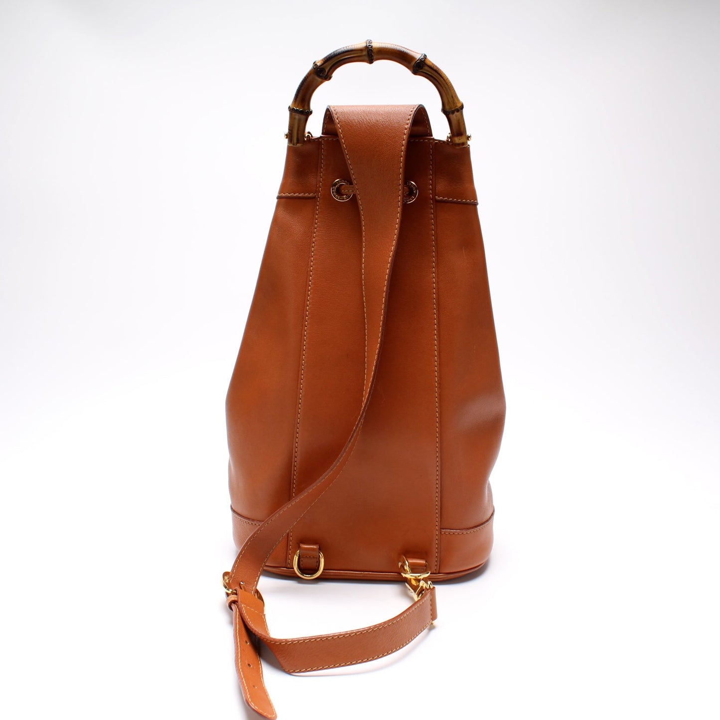 Gucci 003-113 Bamboo Leather Drawstring Sling   Bag