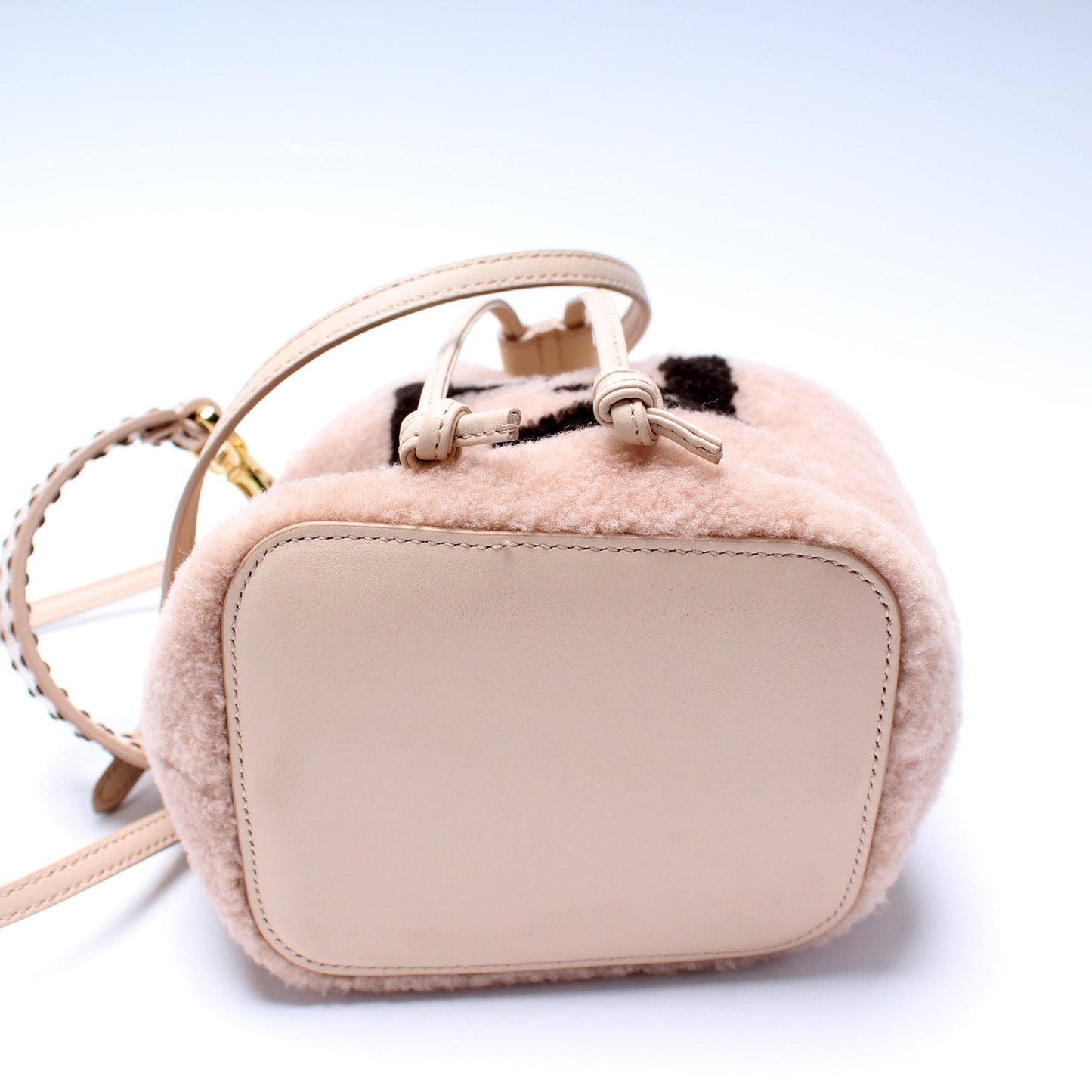 Fendi 8BS010 Mini Mon Tresor Bucket FF Shearling Bag