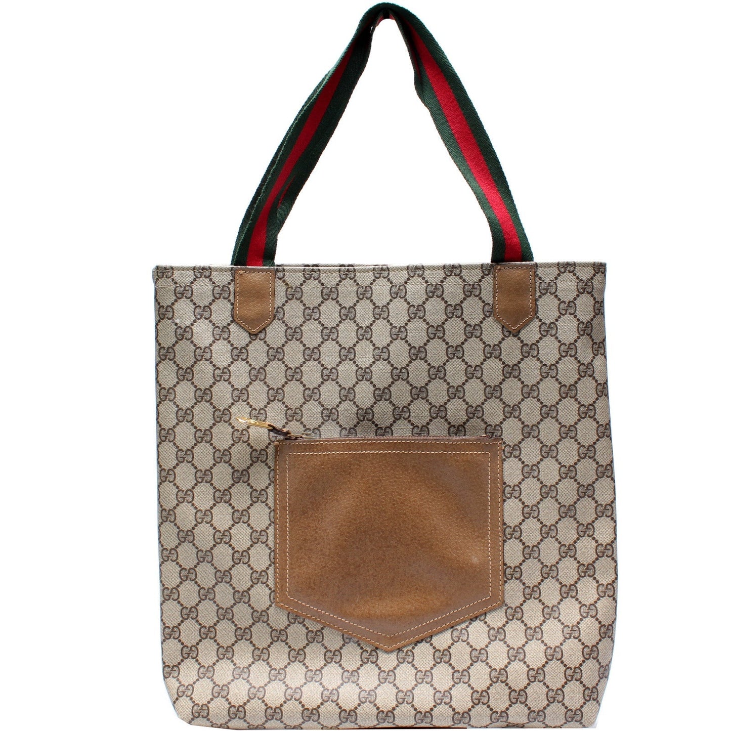 Gucci GG Supreme Vertical Front Pocket Tote   Bag