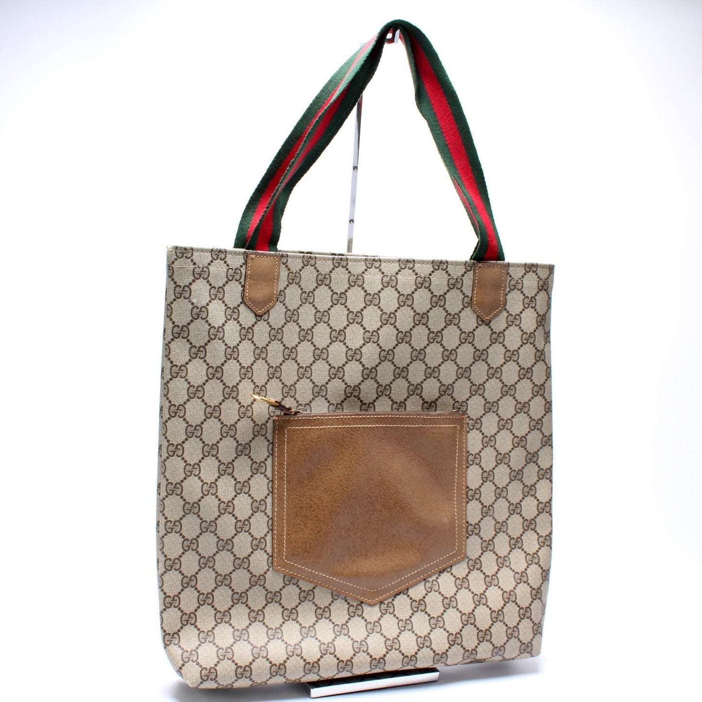 Gucci GG Supreme Vertical Front Pocket Tote   Bag