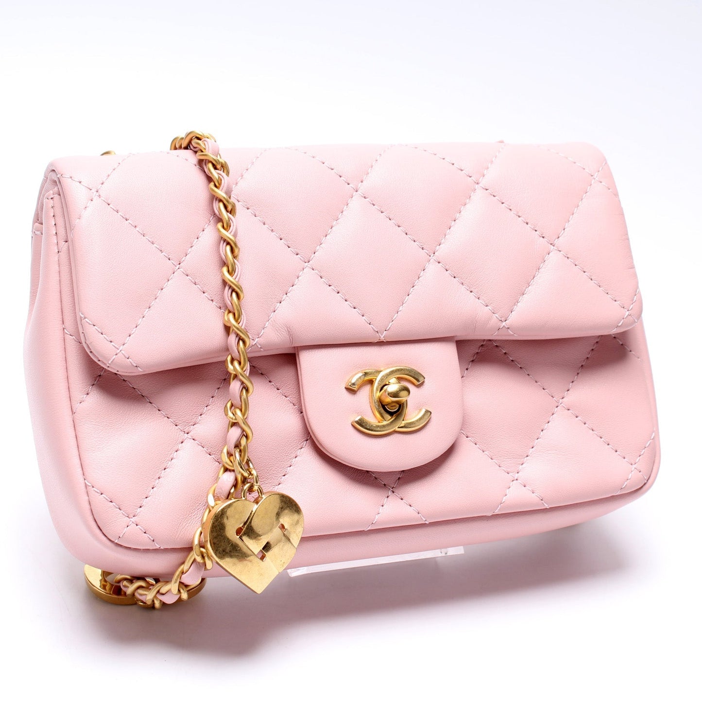 Chanel Mini Flap Heart Lambskin 32+ Bag