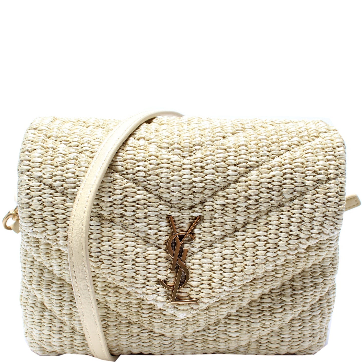 Saint Laurent Loulou Satchel Toy Crossbody Raffia 467072 Bag