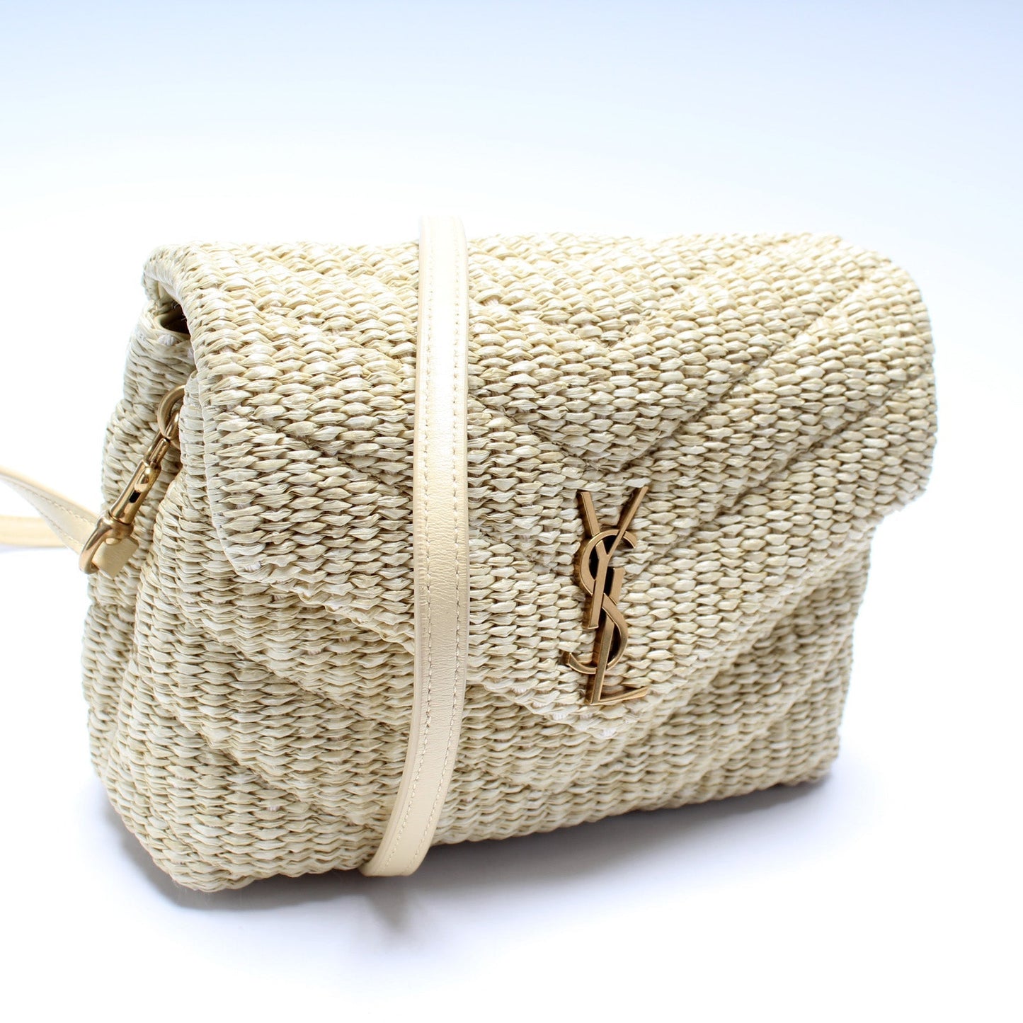 Saint Laurent Loulou Satchel Toy Crossbody Raffia 467072 Bag