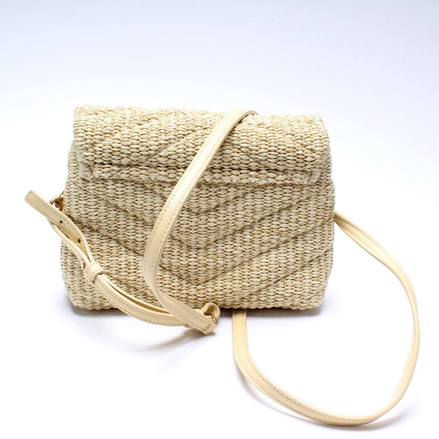 Saint Laurent Loulou Satchel Toy Crossbody Raffia 467072 Bag