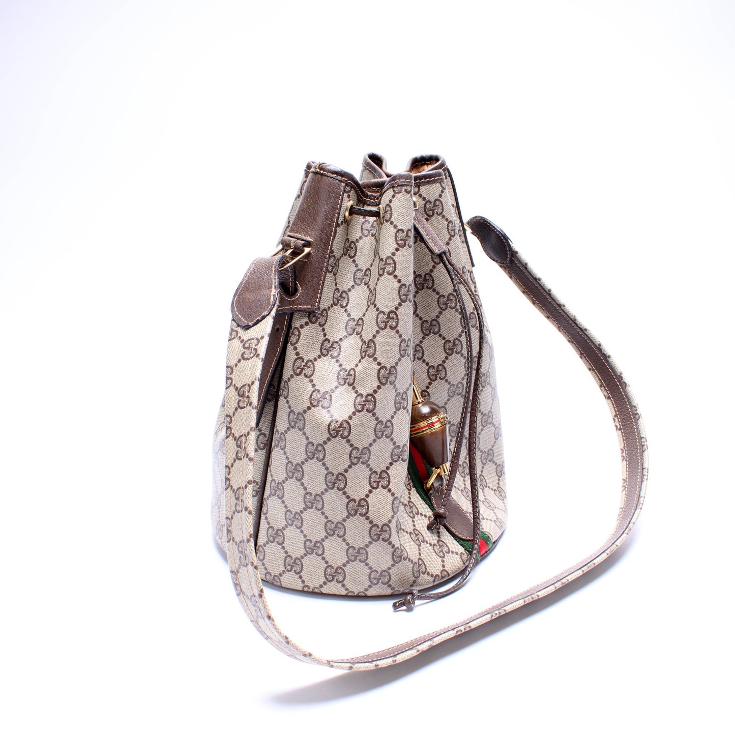 Gucci GG Supreme Web Large Bucket   Bag