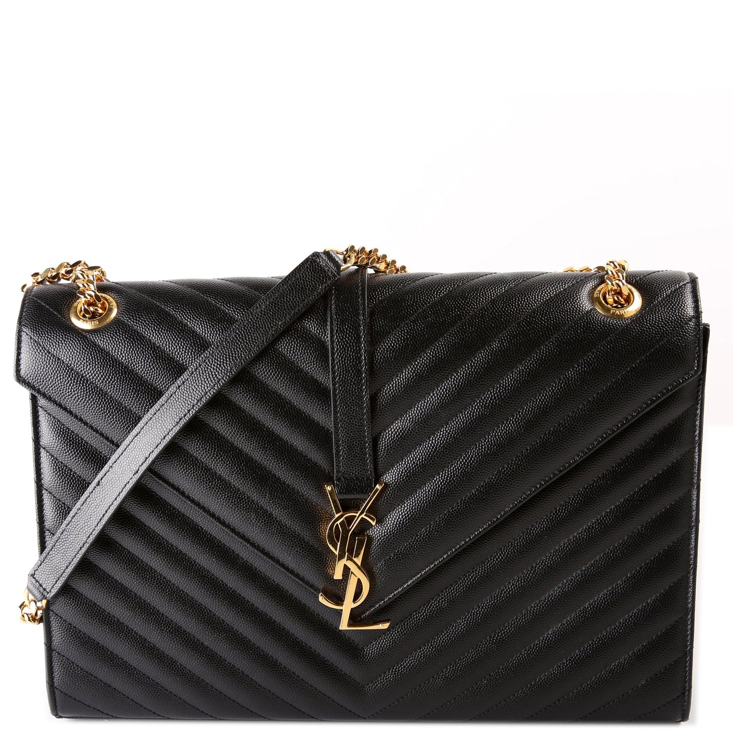 Saint Laurent 396910 Envelope Chevron Large Bag