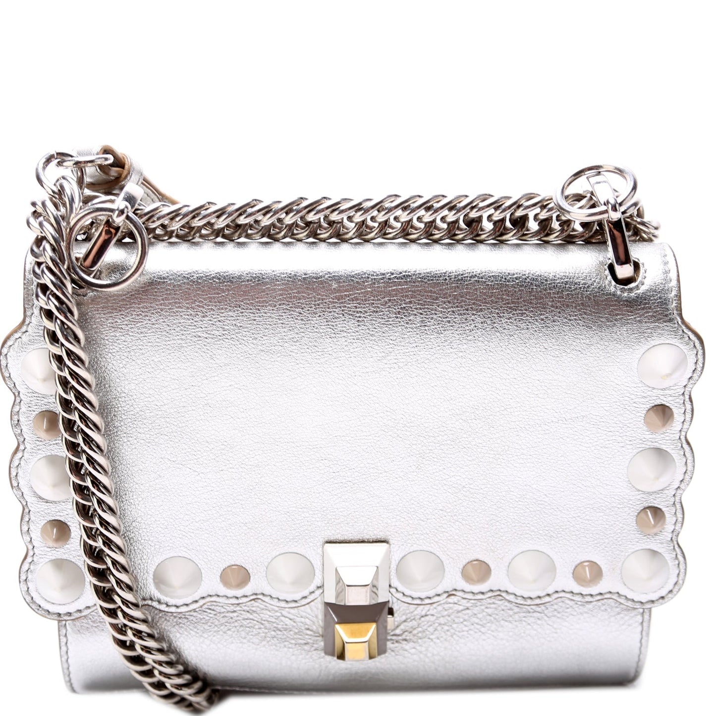 Fendi Kan I Small Scalloped Leather 8M0381 Bag
