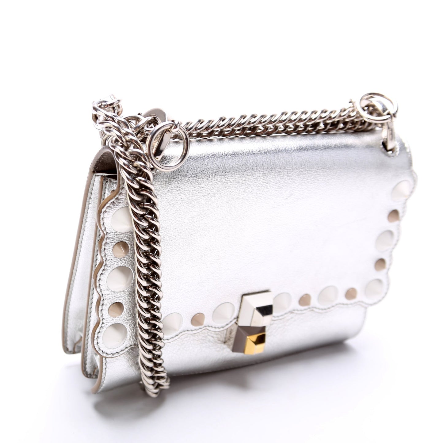 Fendi Kan I Small Scalloped Leather 8M0381 Bag
