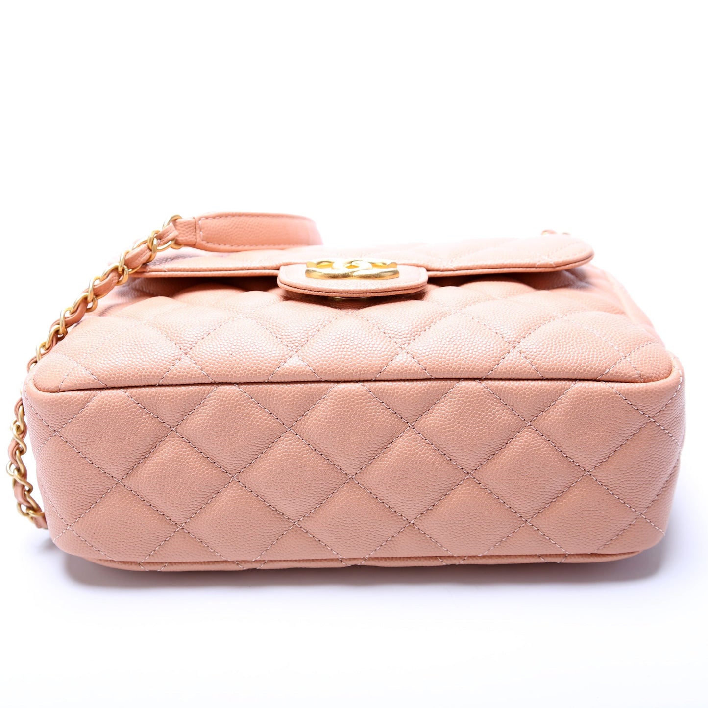 Chanel C Wavy Hobo Quilted Caviar Bag