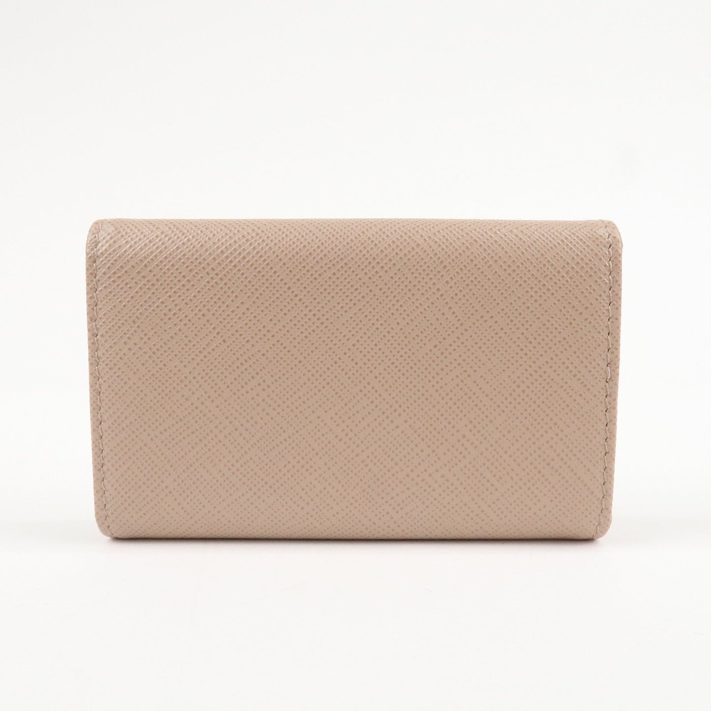 PRADA Logo Leather 4 Rings Key Case Key Holder Beige 1PG004  d
