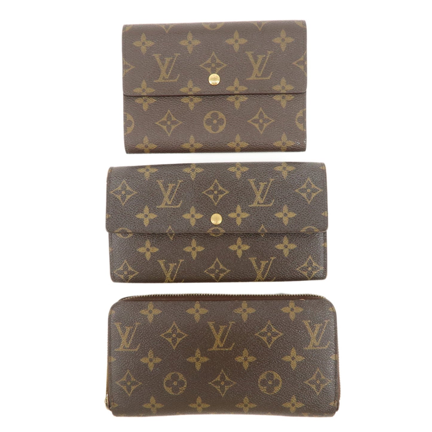 Louis Vuitton Set of 3 Monogram Long Wallet M60017 M61200 M61726  d