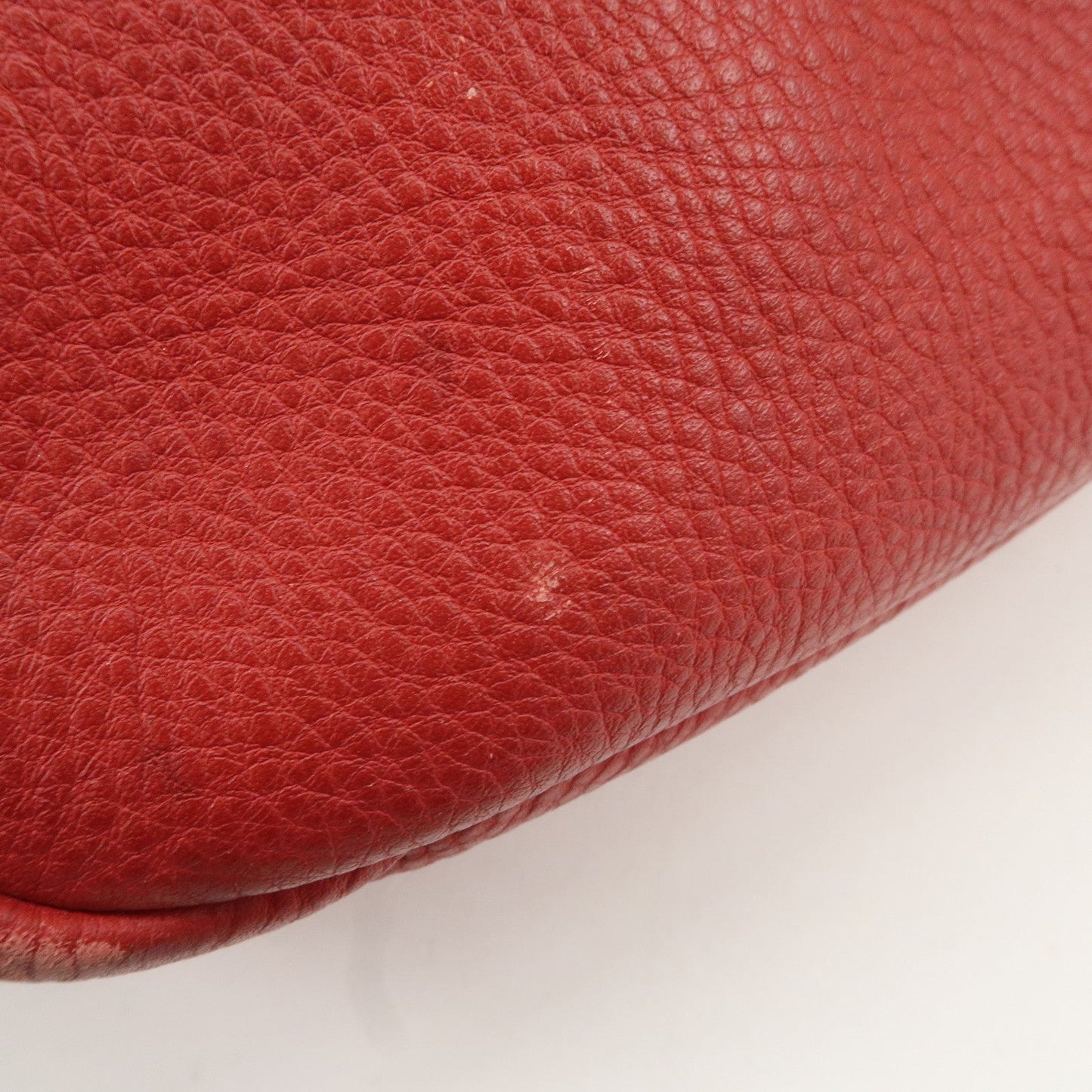 PRADA Logo Leather Shoulder Bag Hand Bag Red BR4373  d