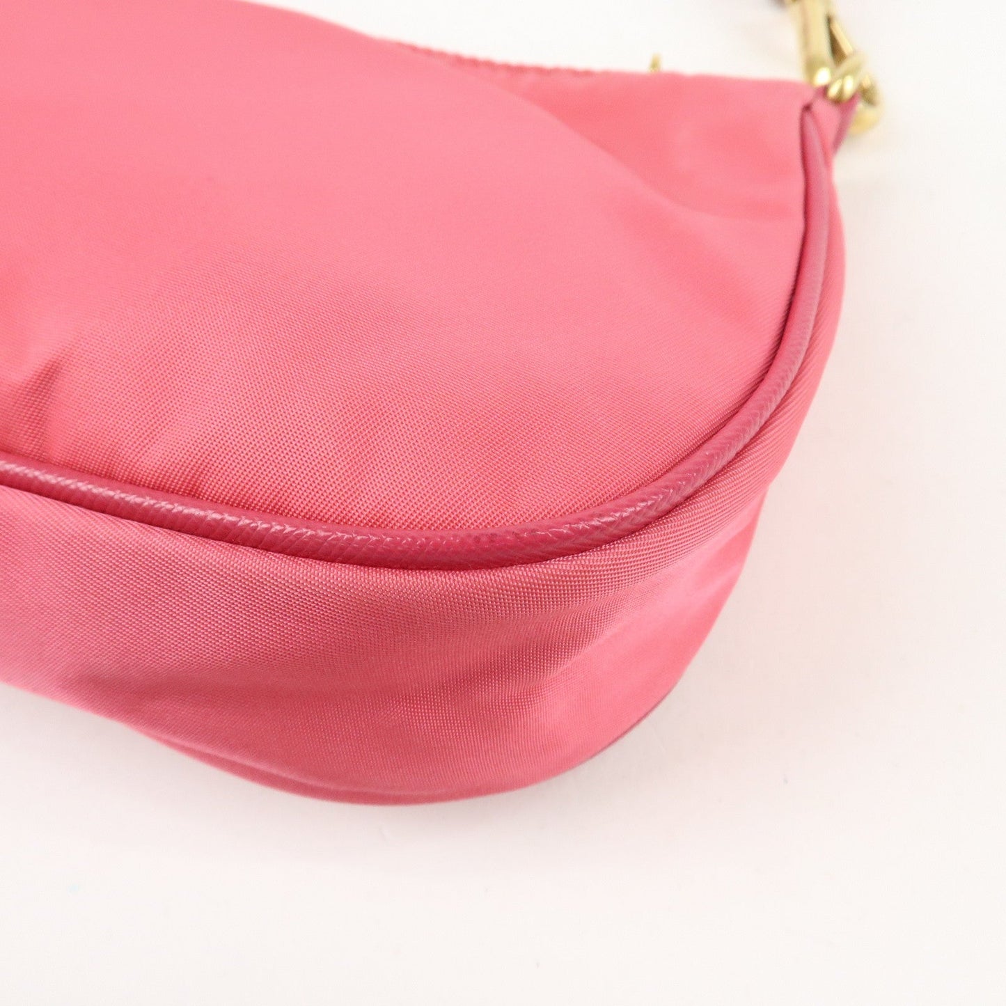 PRADA Nylon Saffiano Leather Shoulder Bag Hand Bag Pink  d
