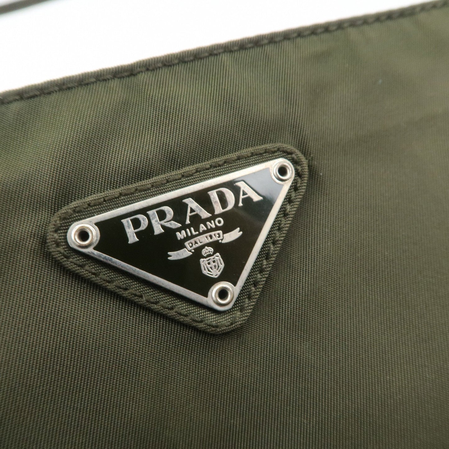 PRADA Nylon Tote Bag Shoulder Bag Khaki K3093  d