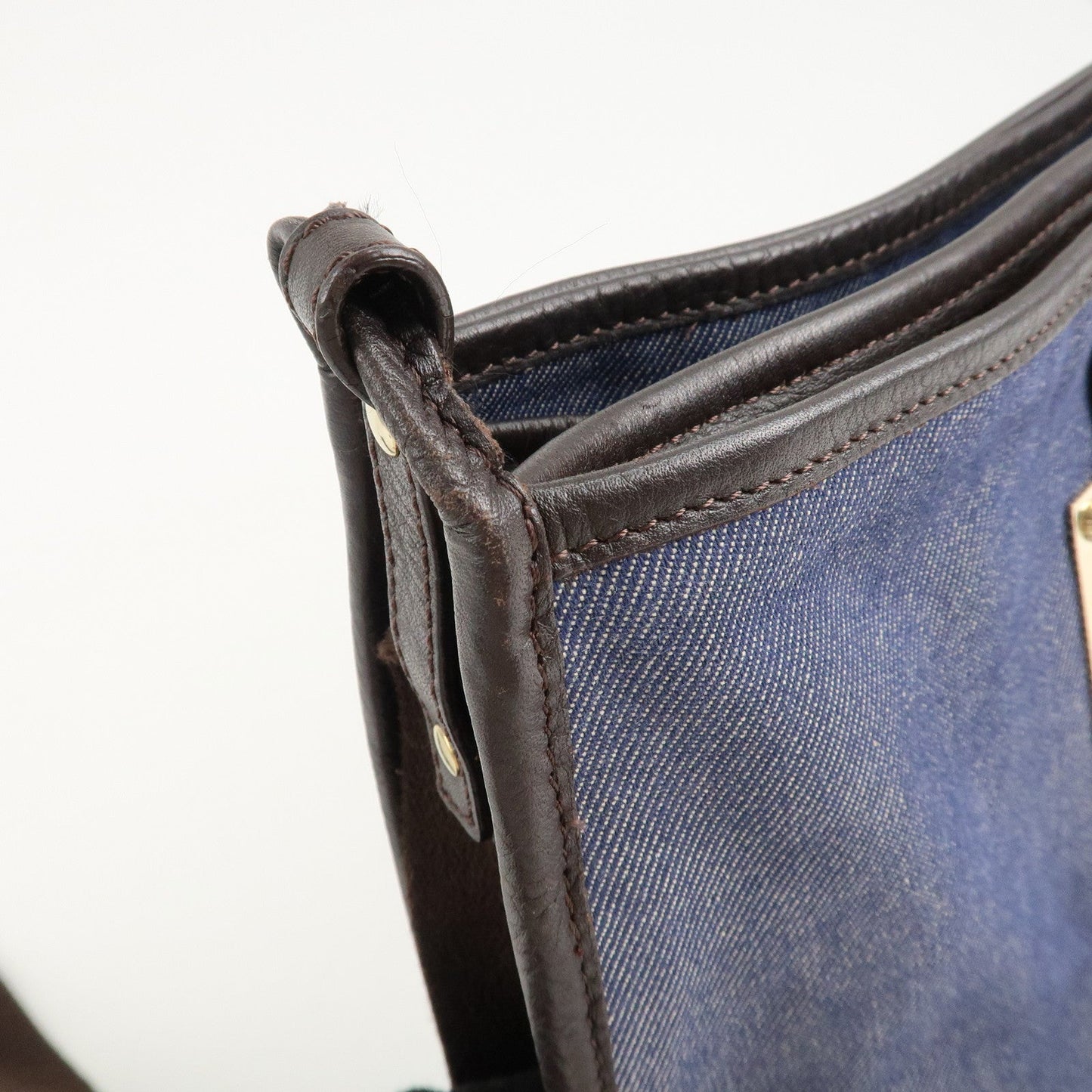 FENDI Zucca Denim Leather Shoulder Bag Cross Body Bag 8BT034  d