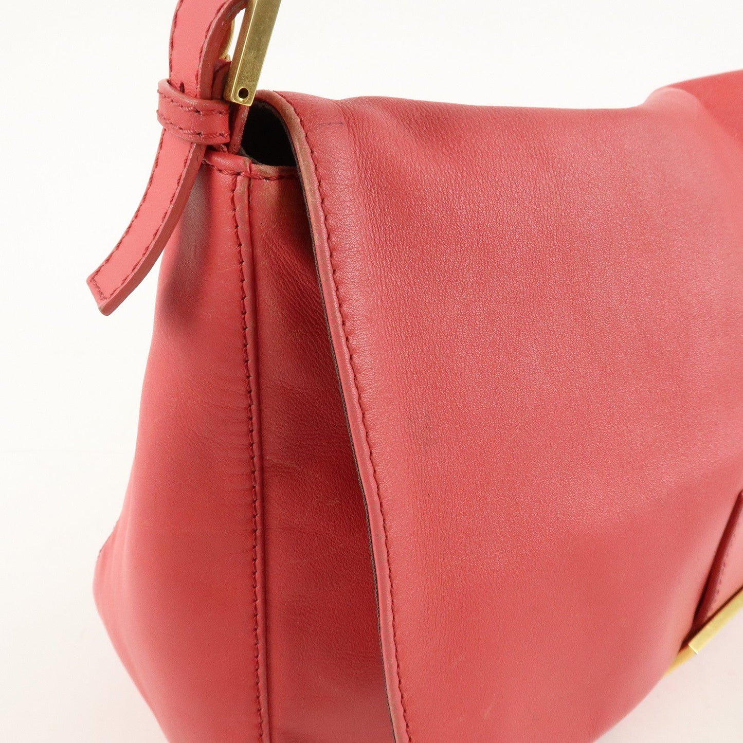 FENDI Big Mamma Baguette Leather Chain Shoulder Bag Pink 8BR638  d