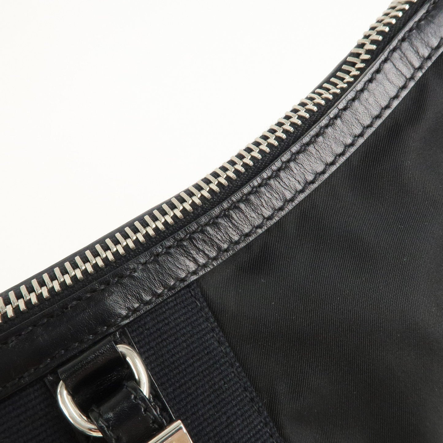 PRADA Nylon Leather Shoulder Bag Black BR2604  d