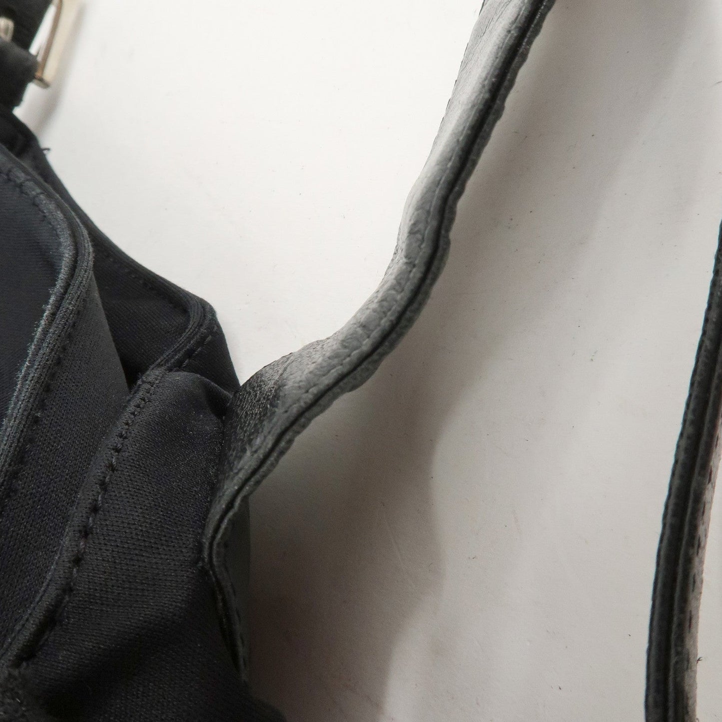 FENDI Polyester Leather Shoulder Bag Black 26727  d