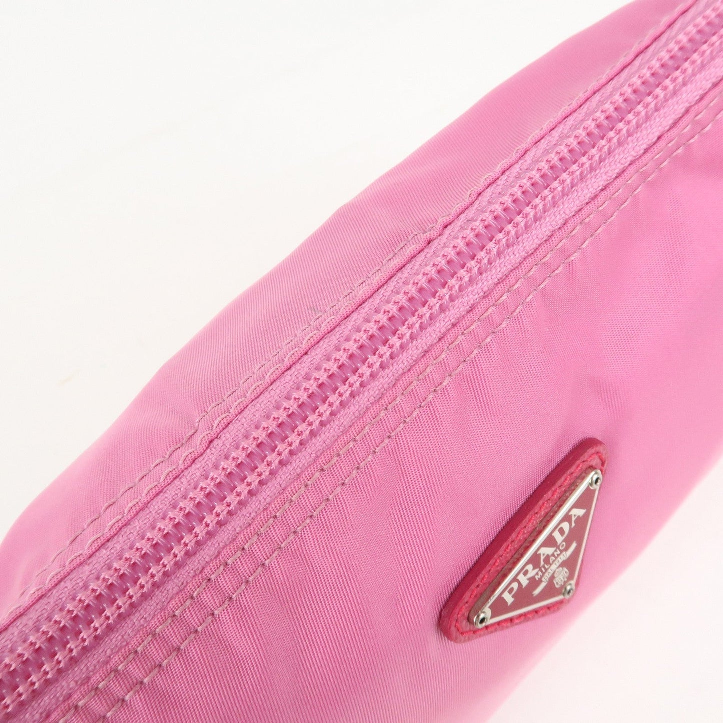 PRADA Nylon Saffiano Leather Pouch Begonia 1N0011  d
