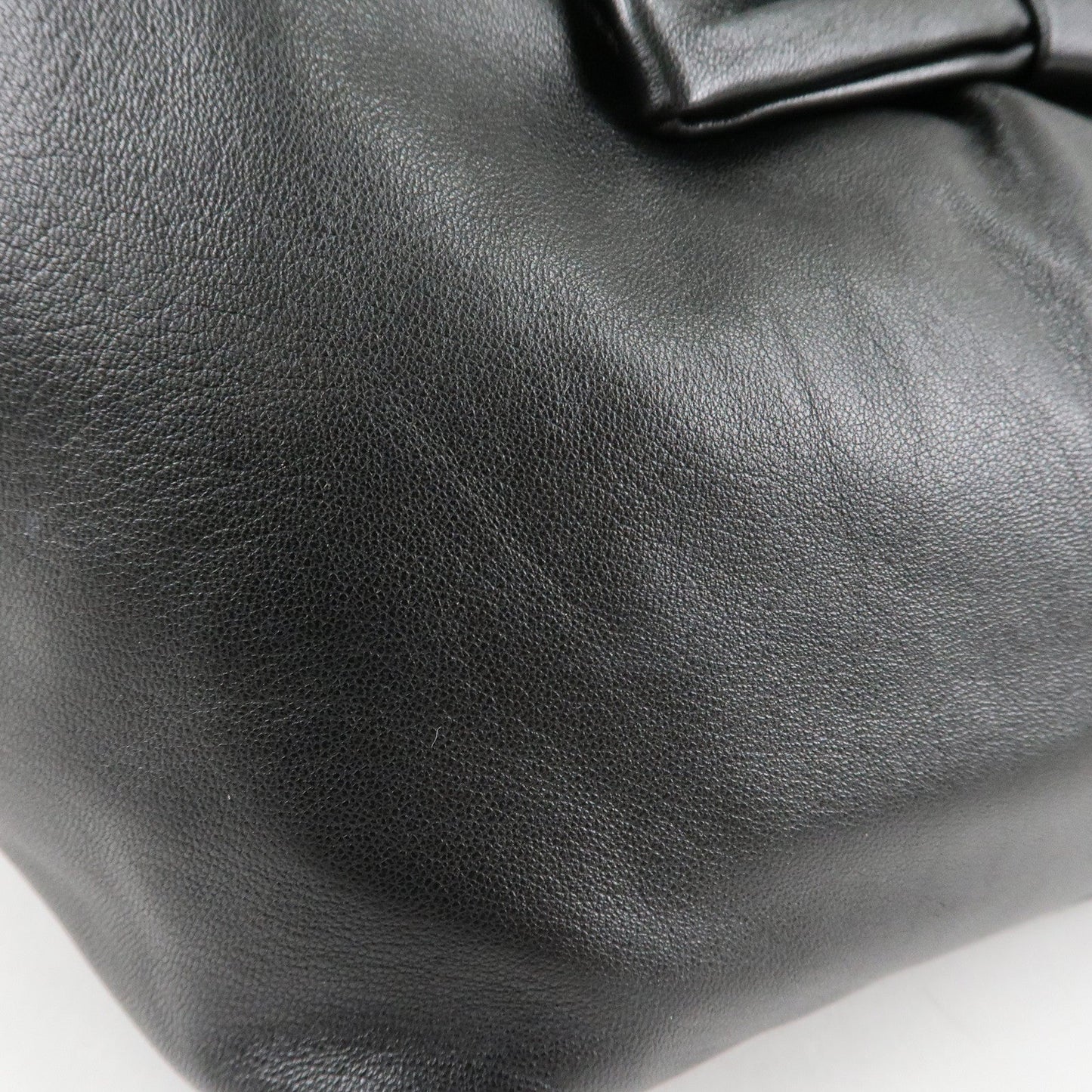 PRADA Nappa Leather Ribbon Tote Bag Hand Bag NERO Black BN1601  d