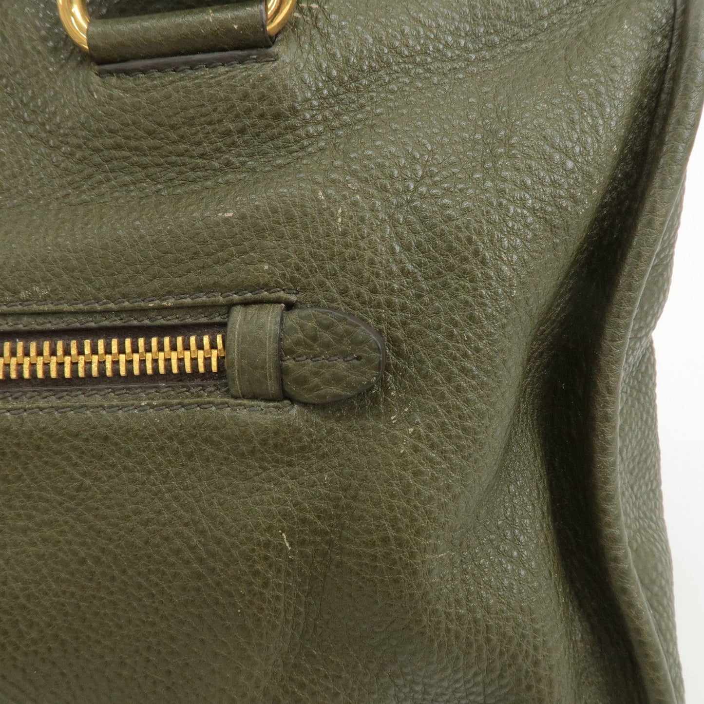 PRADA Leather 2Way Bag Hand Bag Shoulder Bag Khaki BL0805  d