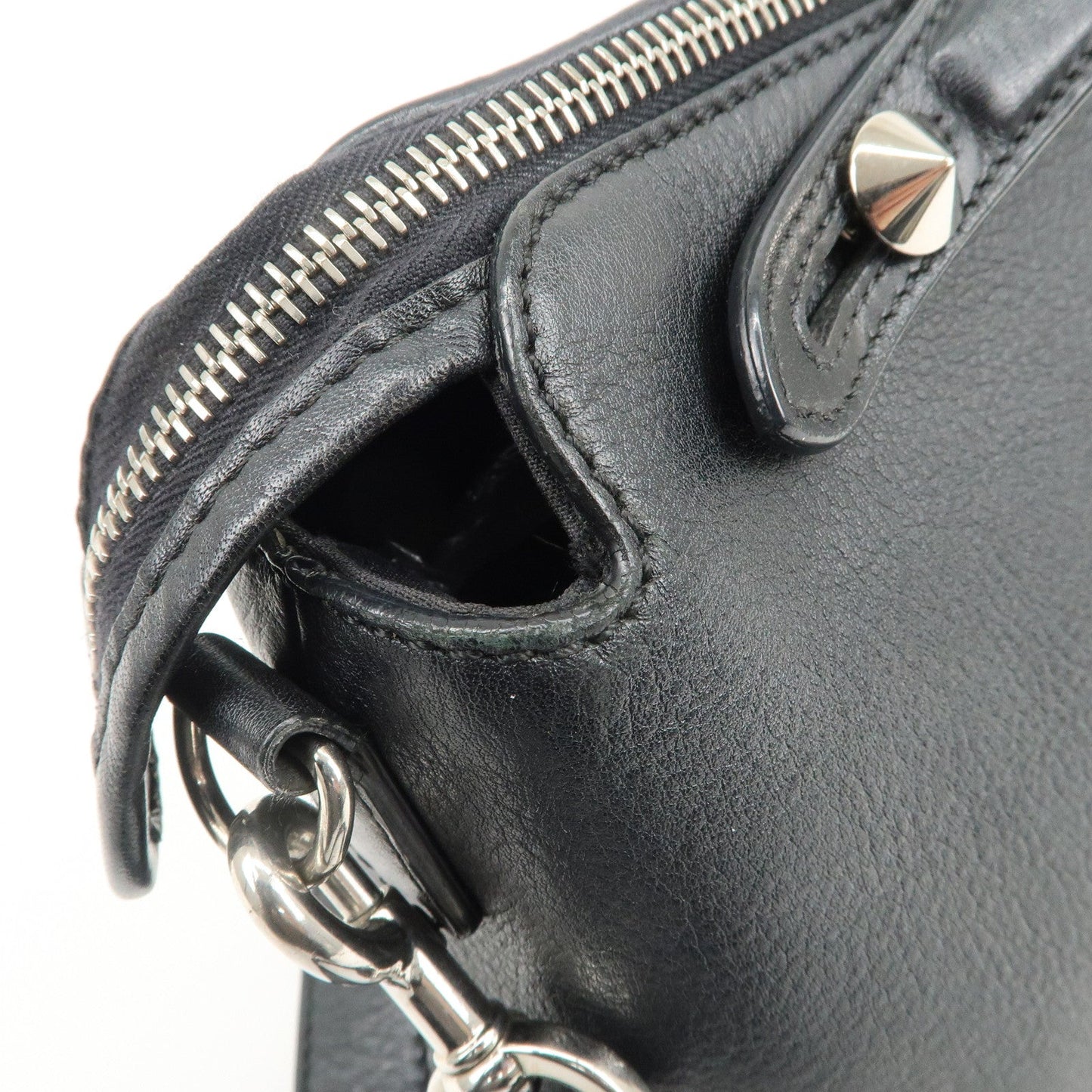 FENDI Bay The Way Leather 2Way Bag Shoulder Bag Black 8BL124  d