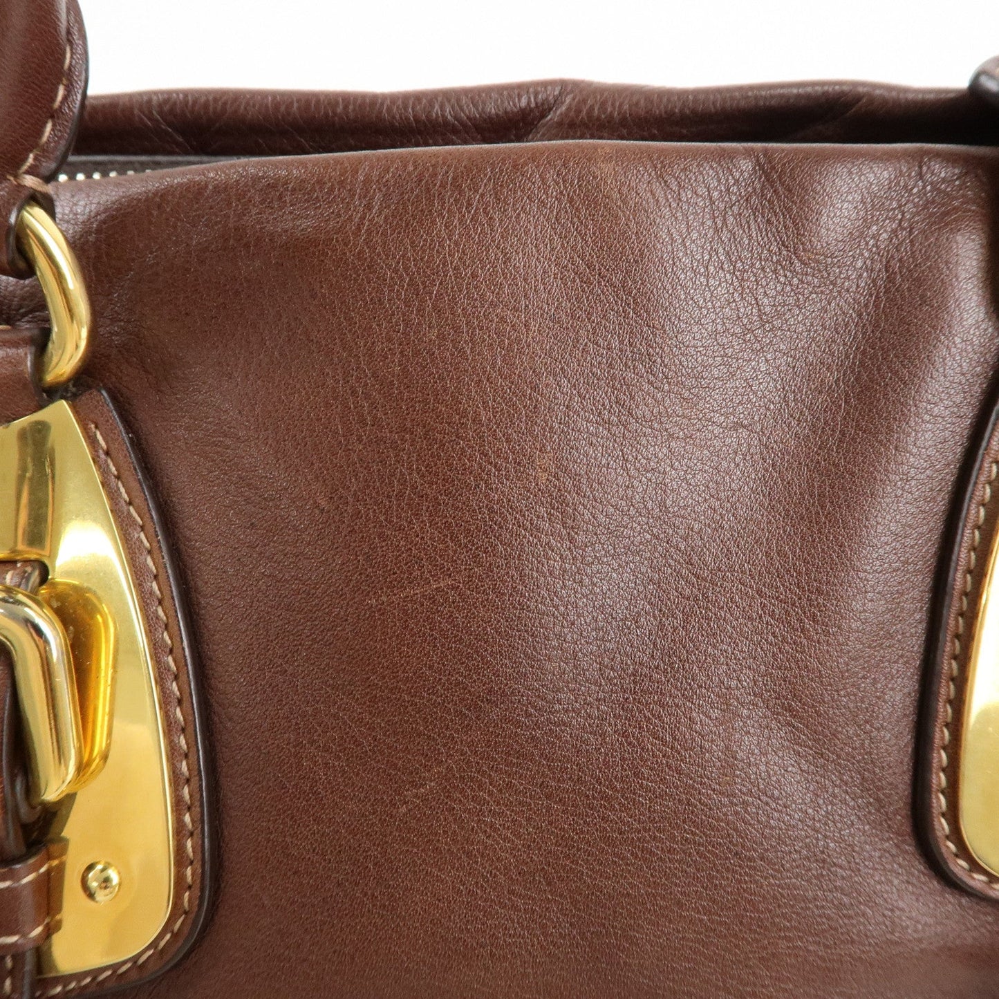 PRADA Leather 2Way Bag Shoulder Bag Hand Bag Brown BN1904  d
