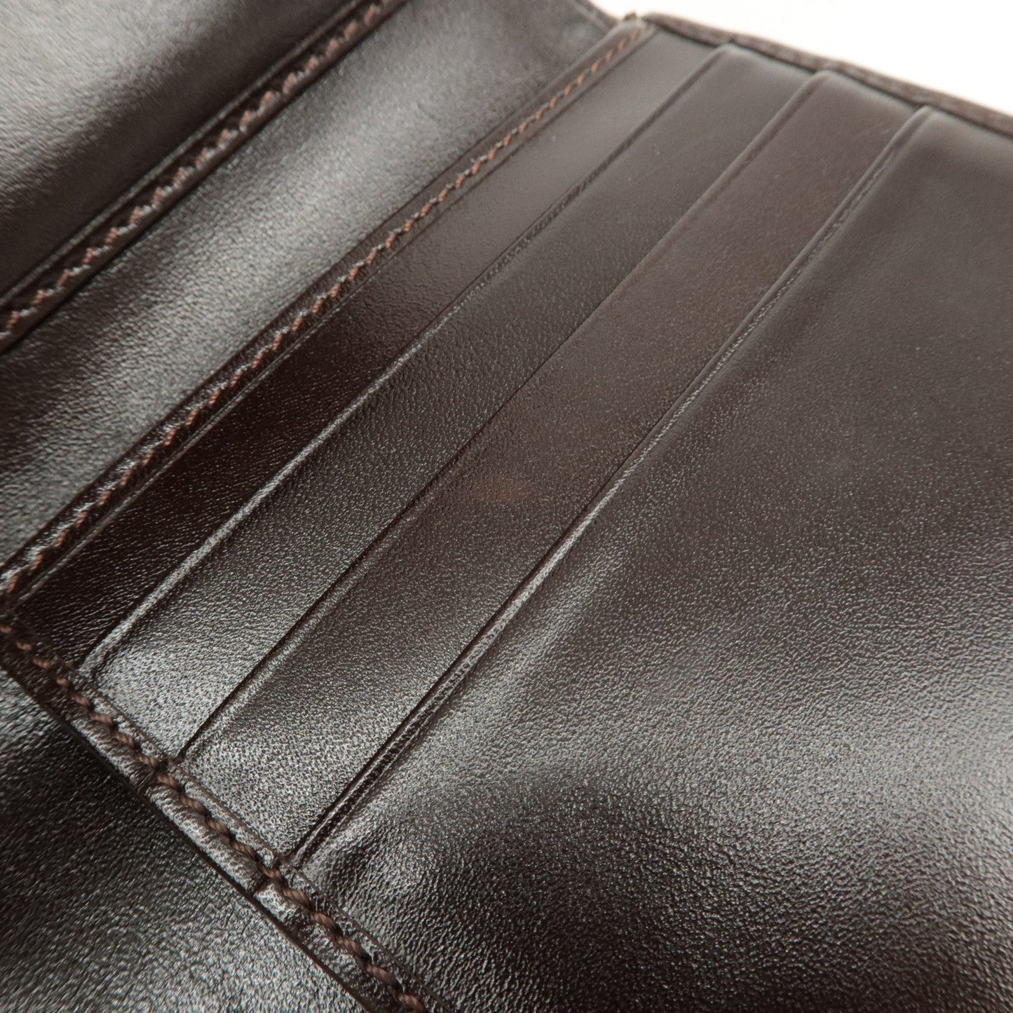 FENDI Zucca Canvas Leather Hook Tri-fold Wallet Brown 30729  d