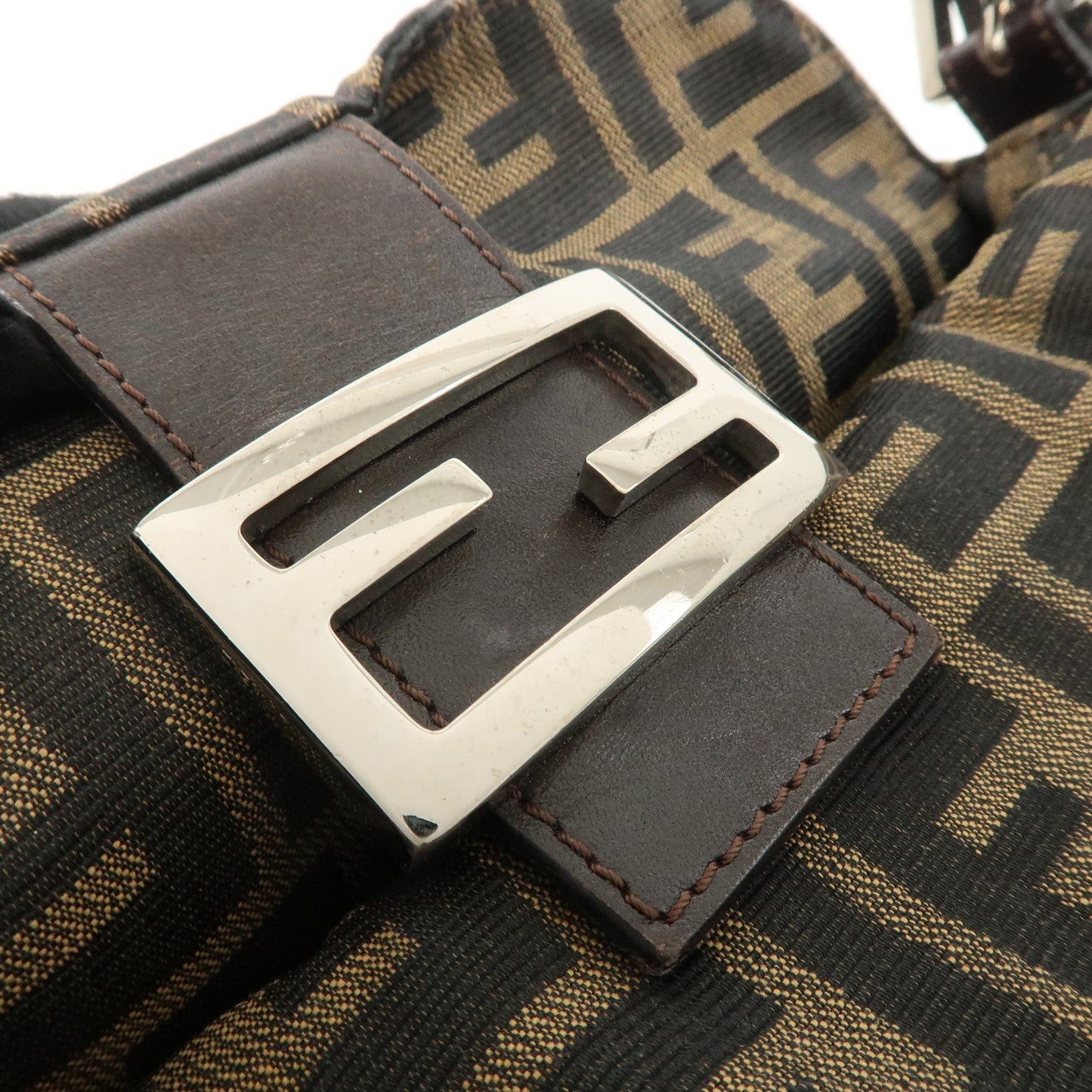 FENDI Zucca Canvas Leather Shoulder Bag Hand Bag 26423 d F/S  d