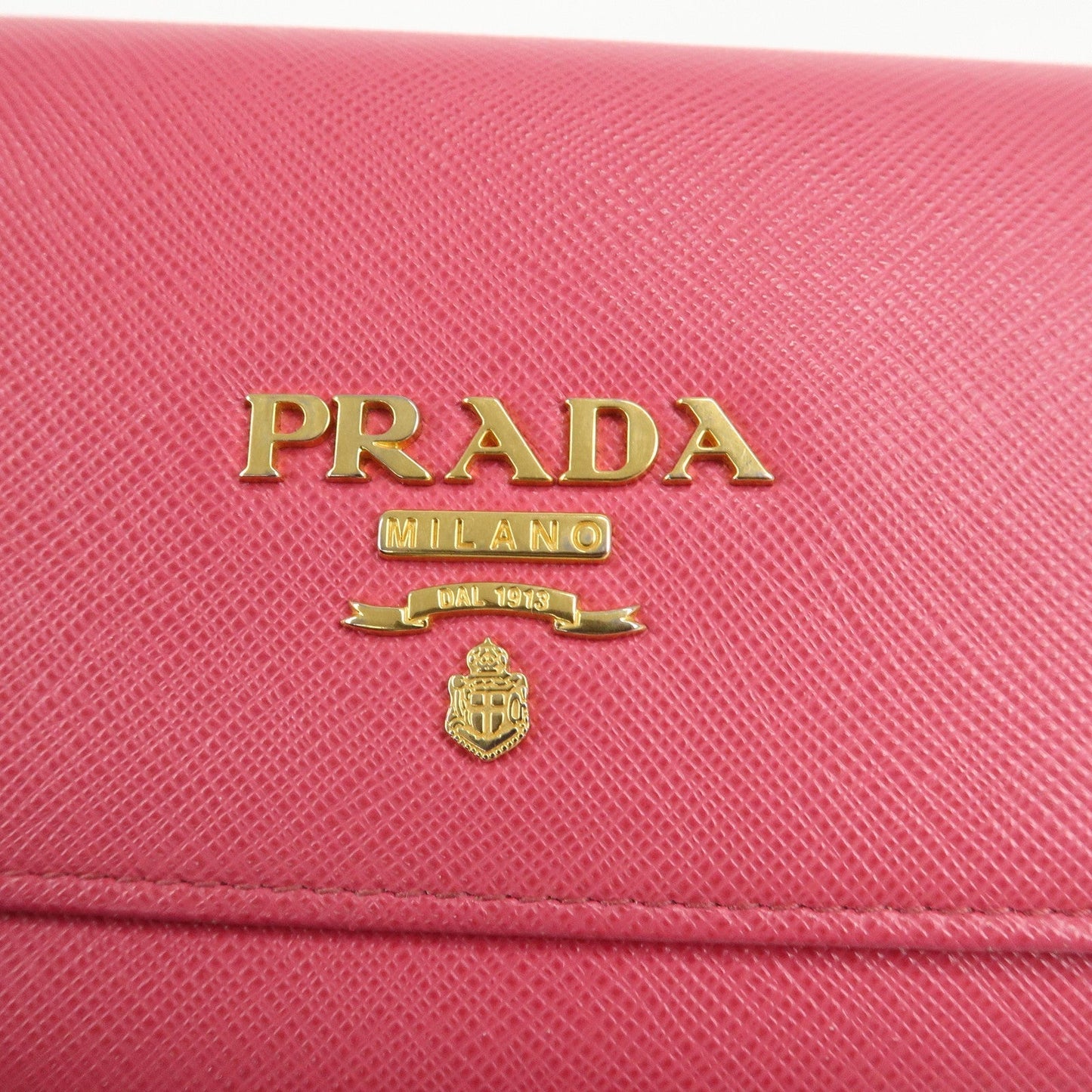 PRADA Saffiano Metal Chain Wallet Shoulder Bag Pink 1DH002  d