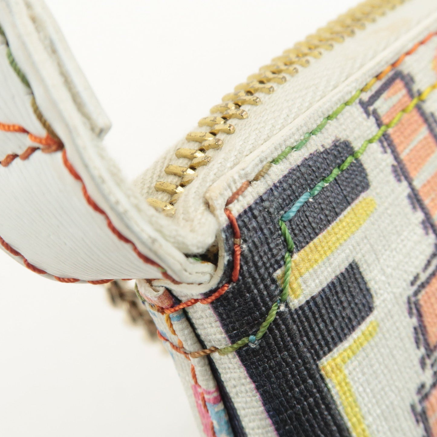 FENDI Zucca Print PVC Chain Accessory Pouch Multicolor 8BR592  d