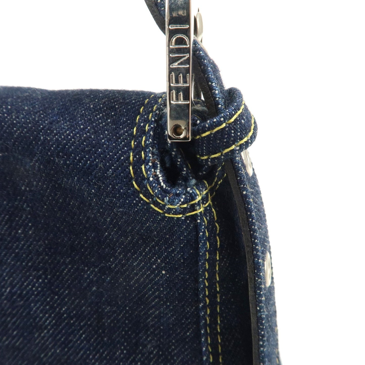 FENDI Denim Leather Mamma Baguette Shoulder Bag 26325  d