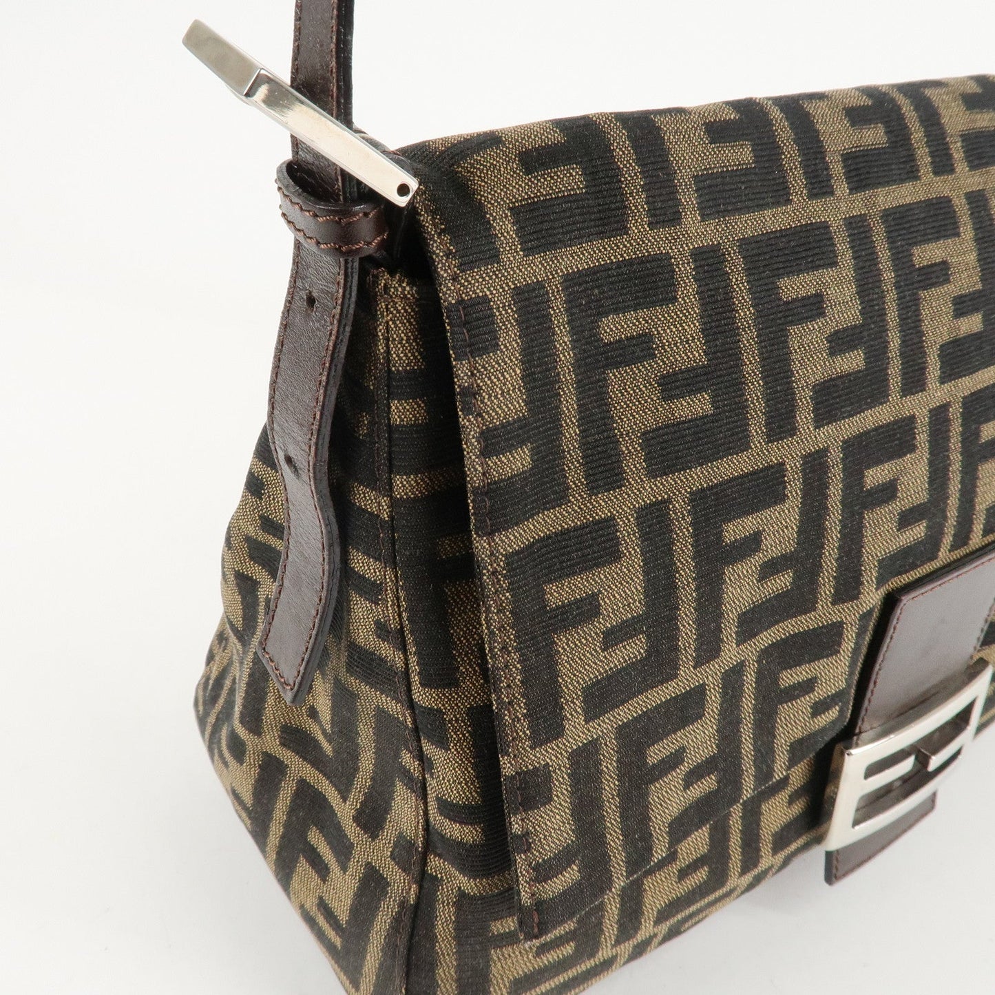 FENDI Zucca Mamma Baguette Vinyl Leather Shoulder Bag 26325  d