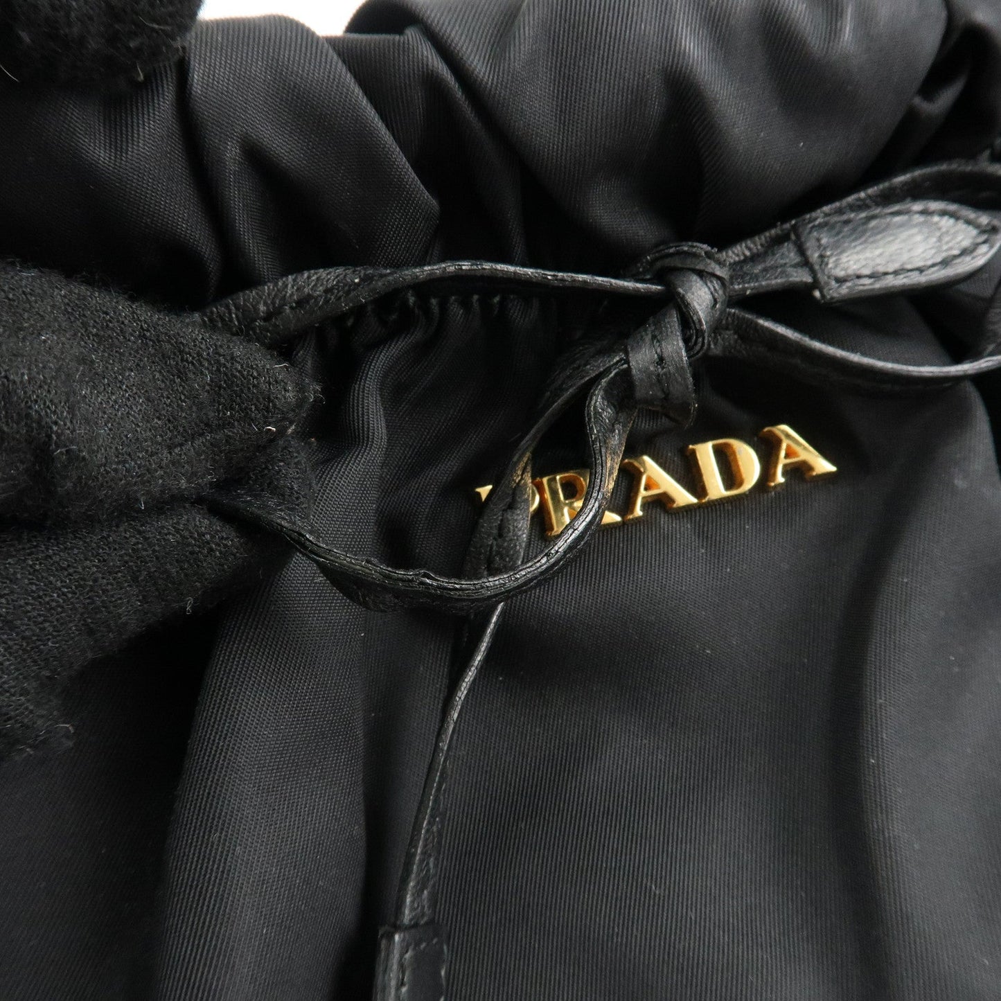 PRADA Nylon Leather Ribbon 2Way Shoulder Bag Black BN1631  d