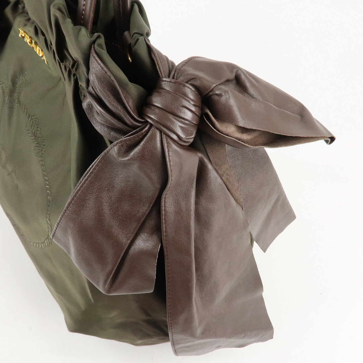 PRADA Leather Ribbon 2Way Bag Hand Bag Shoulder Bag BN1760  d