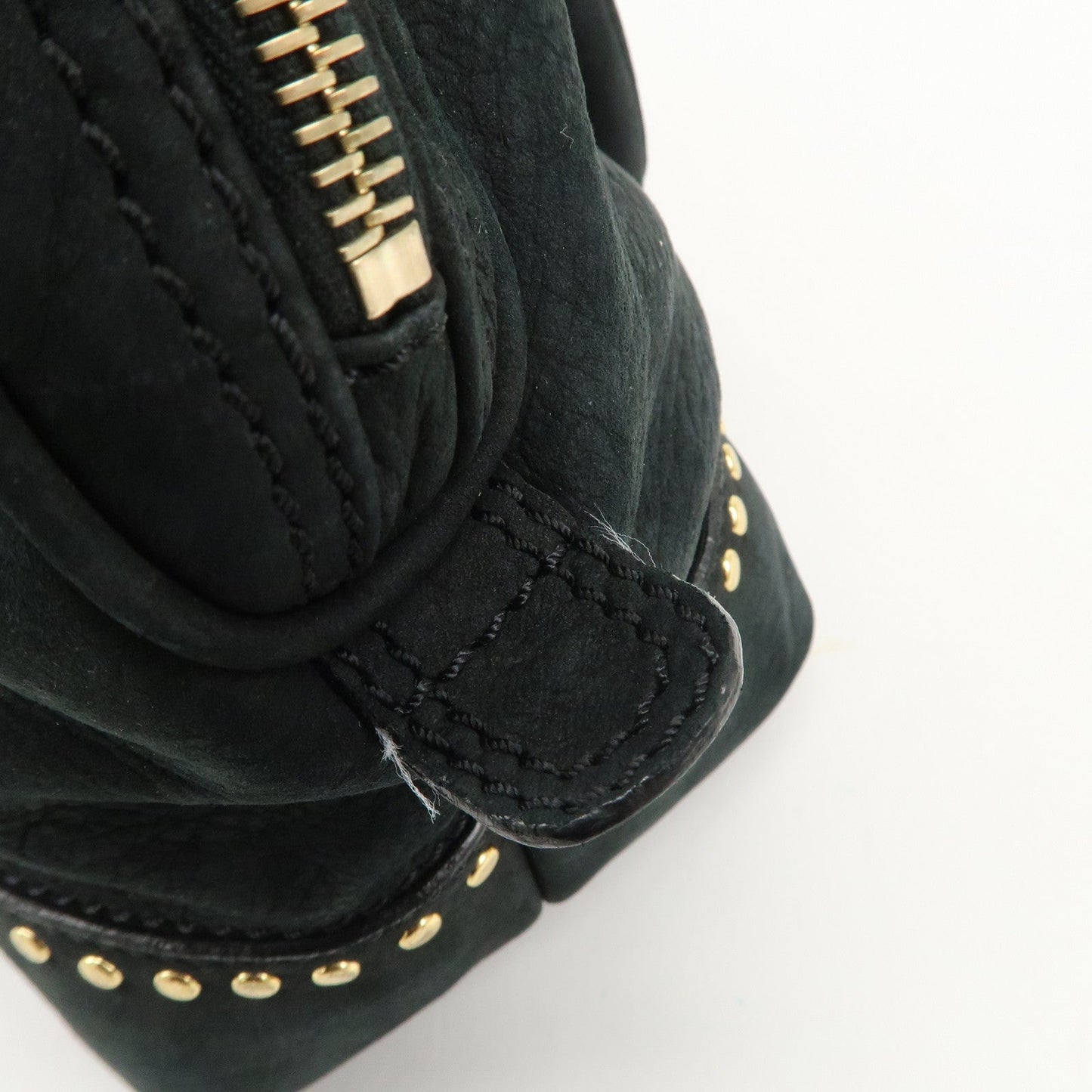 FENDI Suede Studs Mini Boston Bag Black 8BL076  d