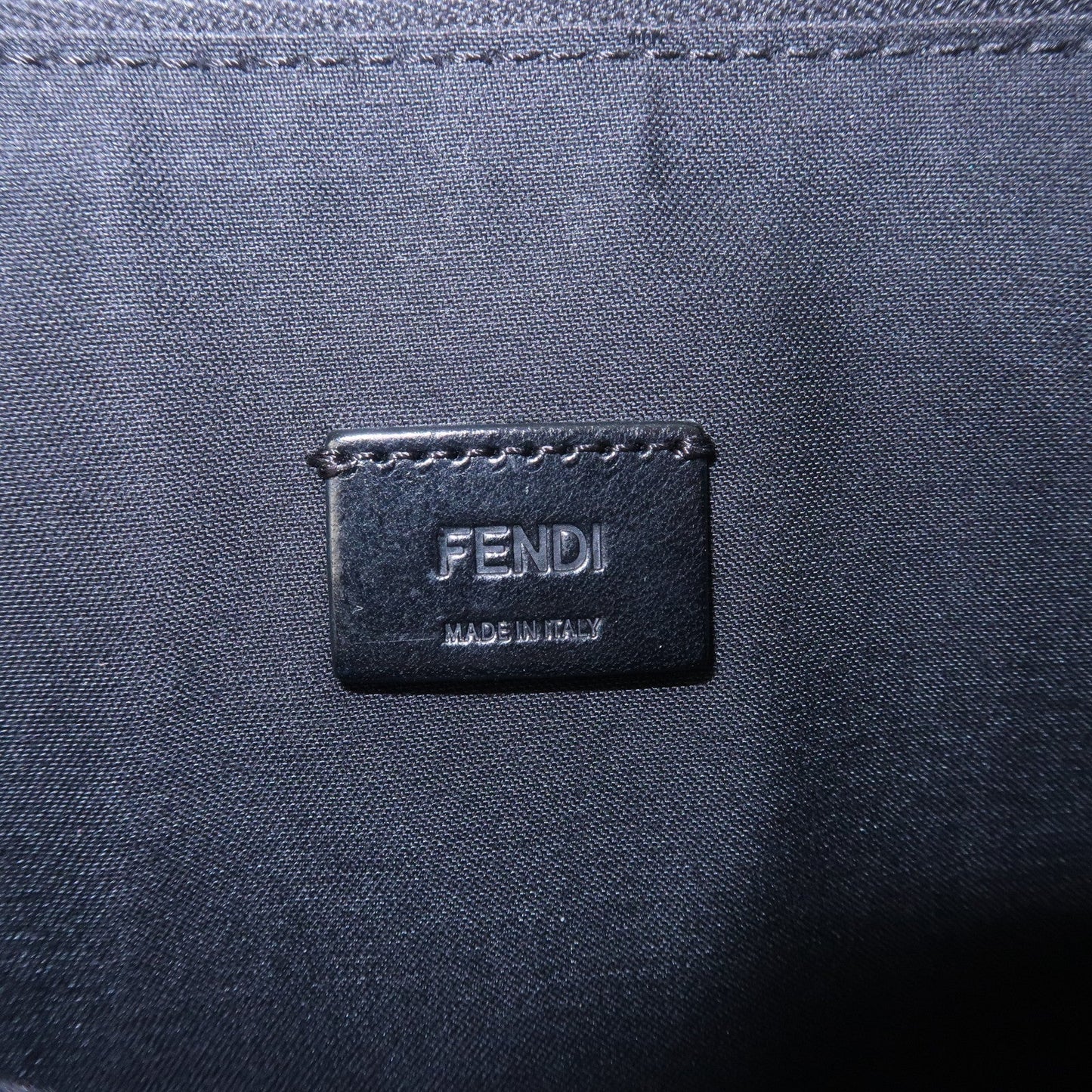 FENDI Zucca Leather Clutch Bag Hand Bag  Black 7N0078  d