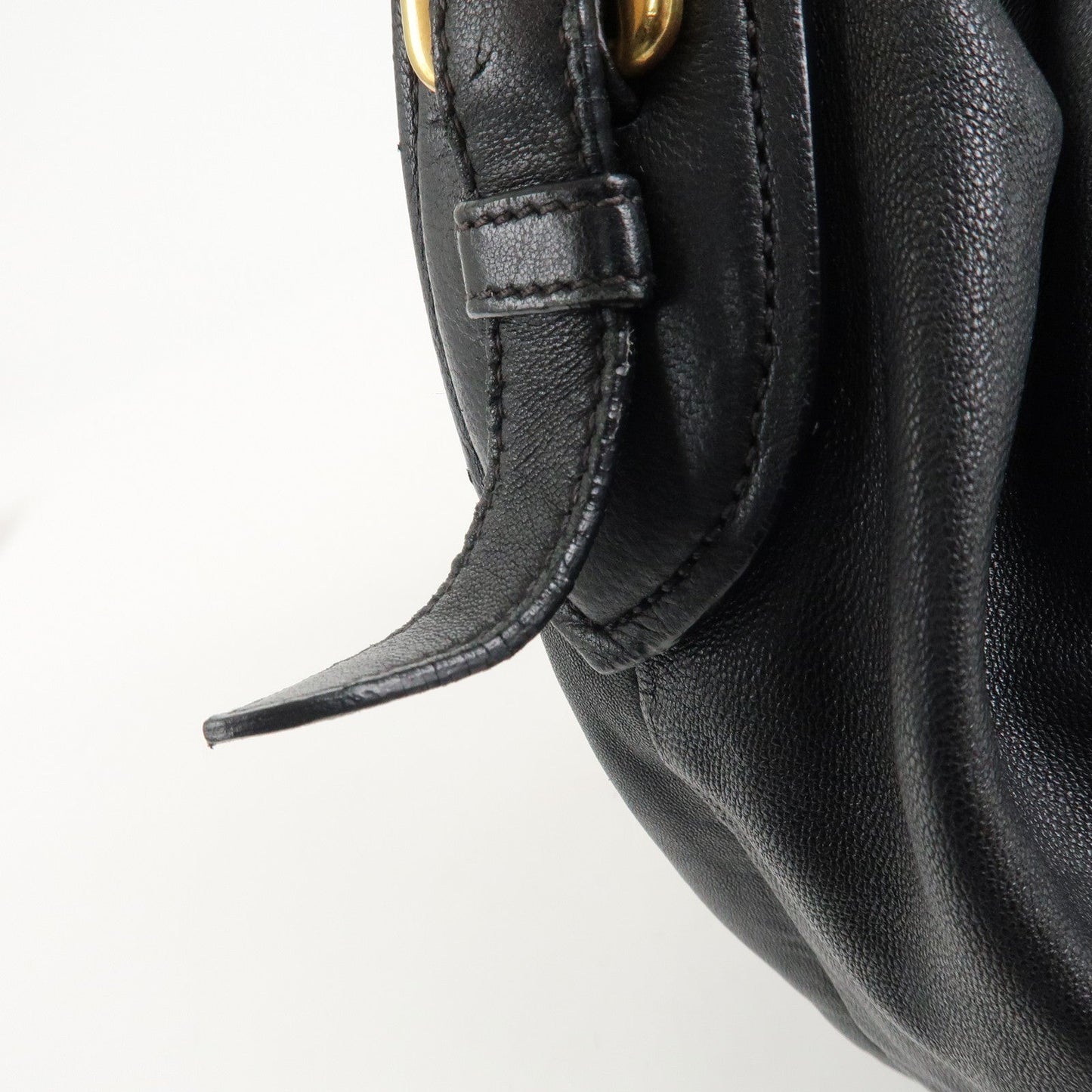 PRADA Leather 2Way Hand Bag Shoulder Bag Black BN2324  d