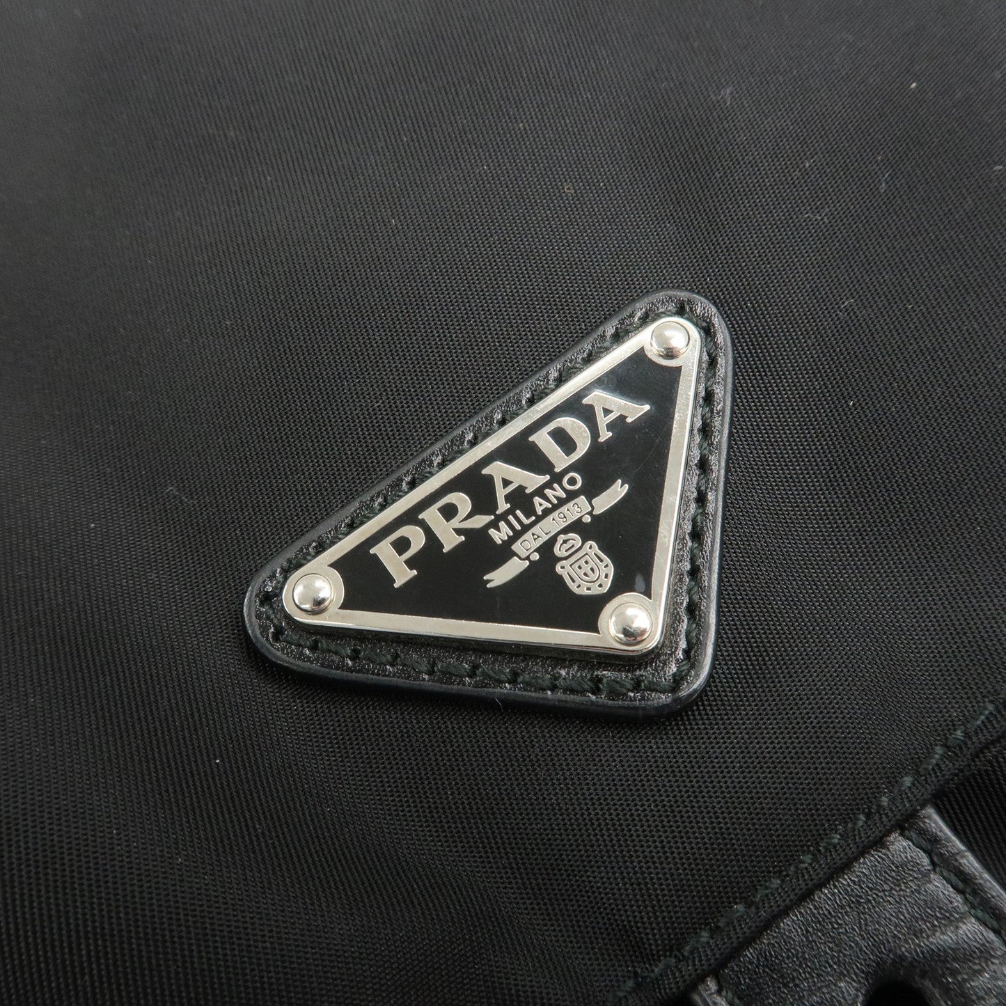 PRADA Logo Nylon Leather Back Pack Ruck Sack NERO Black BZ2811  d