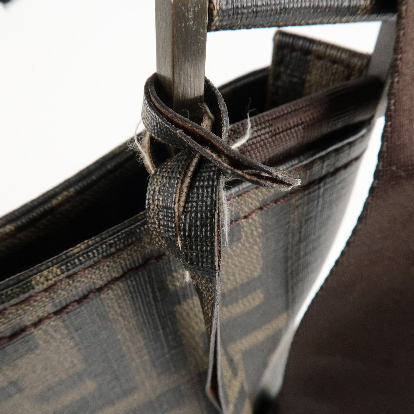 FENDI Zucca Print PVC Shoulder Bag Khaki Black 7VA207  d