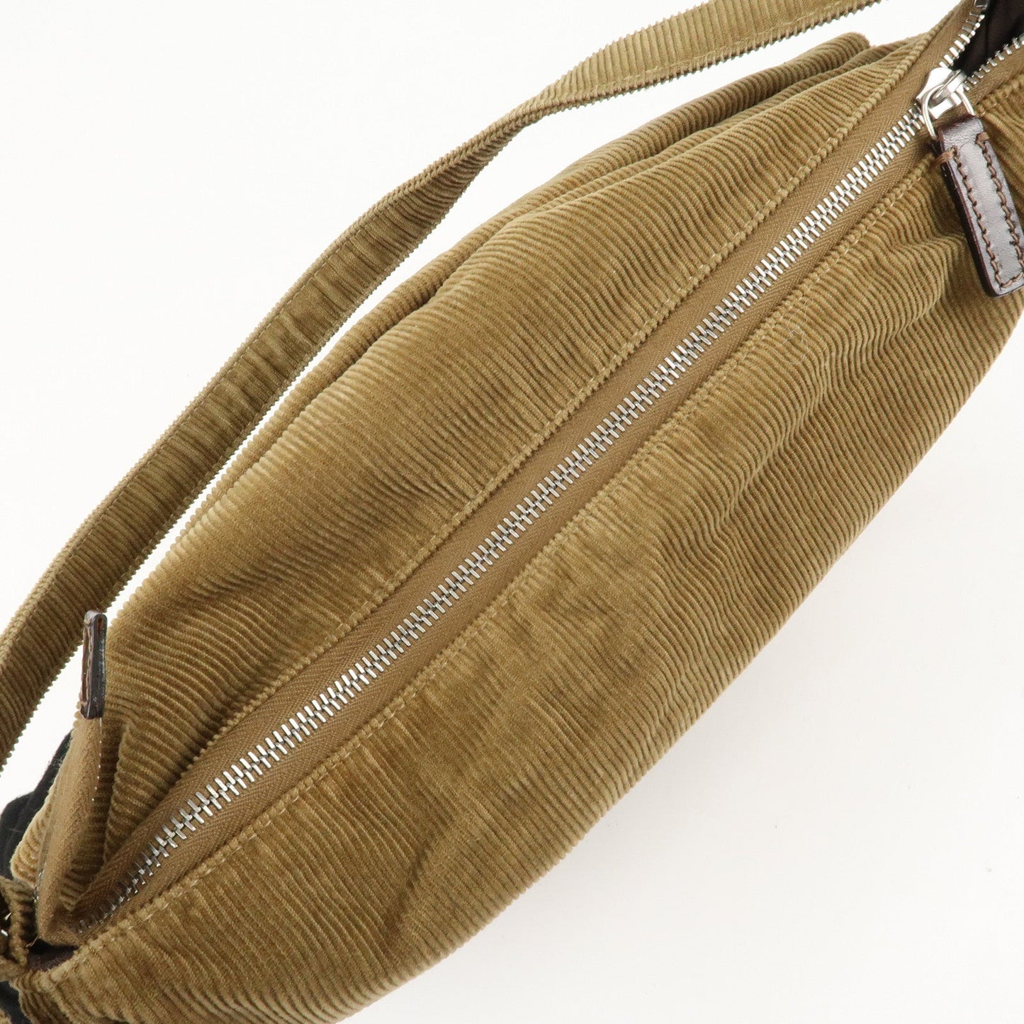 FENDI Corduroy Shoulder Bag Hand Bag Brown  d