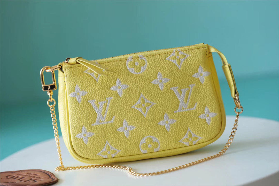 Top Quality Mini Pochette Accessoires Monogram Empreinte Lemon Curd Yellow For Women,  Shoulder And Crossbody Bags 15.5cm/6.1in Top Quality M46129