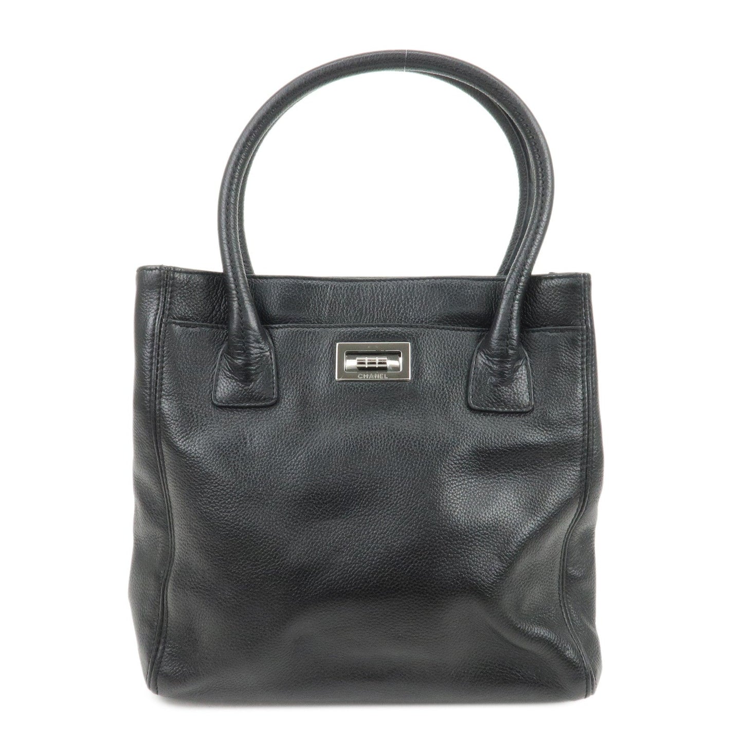 CHANEL 2.55 Caviarskin Executive Tote Bag Hand Bag Black