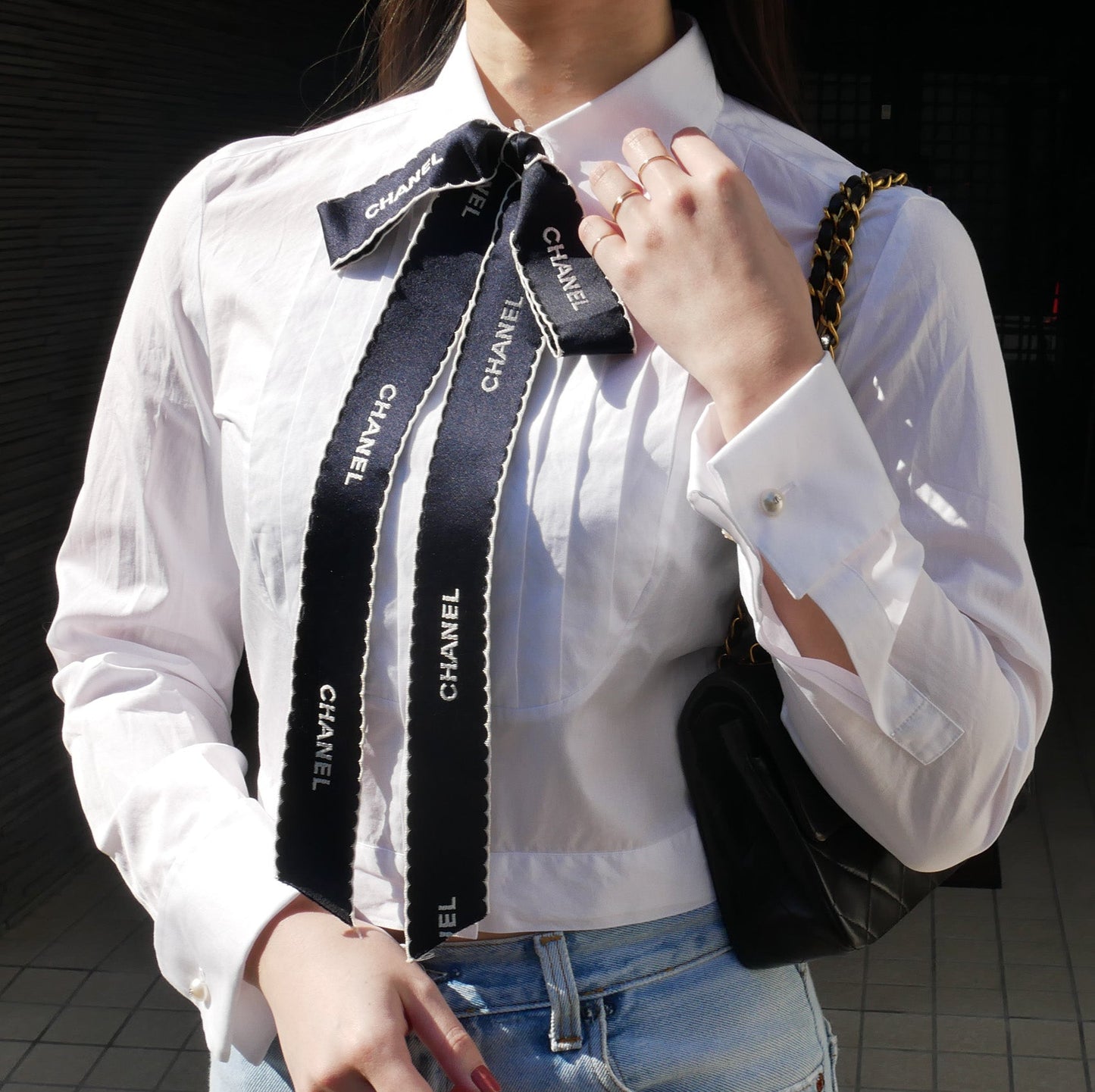 CHANEL 1994 CHANEL Bow Brooch Navy 71581